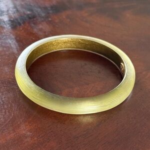 Alexis Bittar Pale Green Textured Lucite Bangle Bracelet; 7.5”